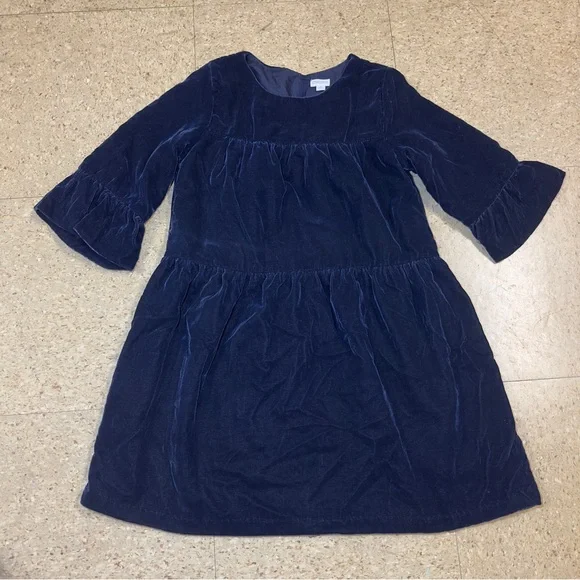 Gymboree Girls Blue Velvet Tiered Lined Holiday Dress Elegant‎ Party Size 8