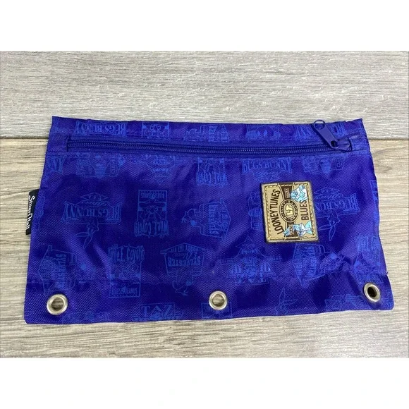 Looney Tunes Vintage 90's Pencil Pouch‎ Blue