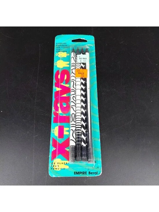 Vintage Empire Berol X-Rays #2 Black Lead Pencil Set 4 Geometric Art Drawing USA