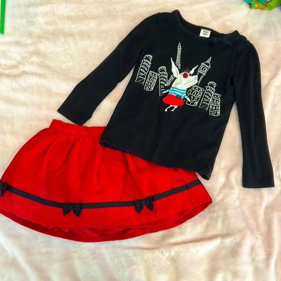 Gymboree Olivia line set. Long sleeved shirt and skirt. Girls size 5
