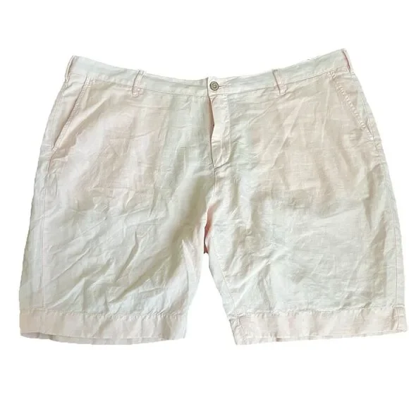 Faherty Malibu Shorts Men‎ 44 Summer Pink Linen Walking Casual Golf 9