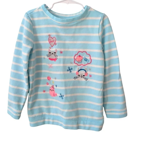 Gymboree Girls Light Blue and White Striped Sweatshirt Size 5T