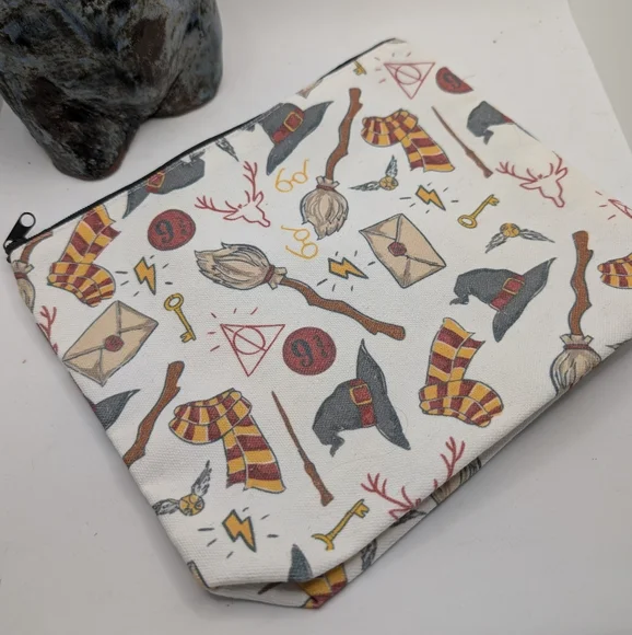Magic Themed‎ Canvas Pouch with Wizard Icons