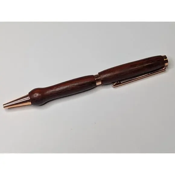 Slimline Twist Pen Copper Finish Red Heart‎ Body Hand Turned Pen