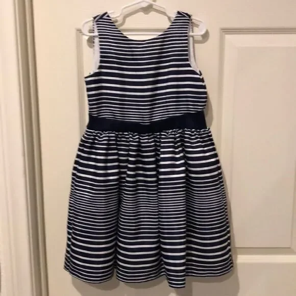 Gymboree Blue & White Striped Formal Dress Size 5