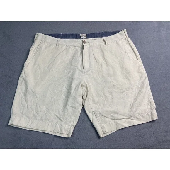 Faherty Shorts‎ Mens 38 Beige Malibu Chino Linen Cotton Casual 9.5