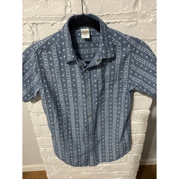 Gymboree Button Down Snap Button Chambray Shirt Size‎ 12 Boys