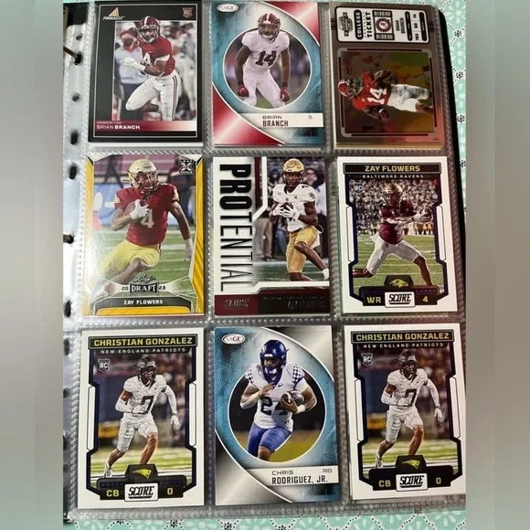 Flowers, Rodriguez & Gonzalez 🏈“2023” NFL RC Draft Picks Cards Lot of 9