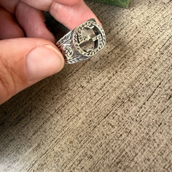 Gucci Men's Interlocking GG Sterling Silver Paisley Ring 8