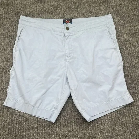 Faherty Shorts Mens 35 Blue Chino All Day‎ Stretch Casual Flat Front Drawstring