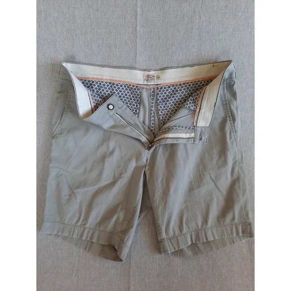Faherty Brand Men 32 Classic Blended Cotton Chino Style-Shorts Pattern Lined SEE