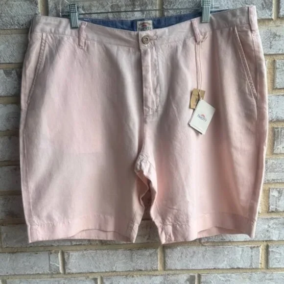Faherty Malibu Pink Linen Blend Casual Shorts Men's Size 38