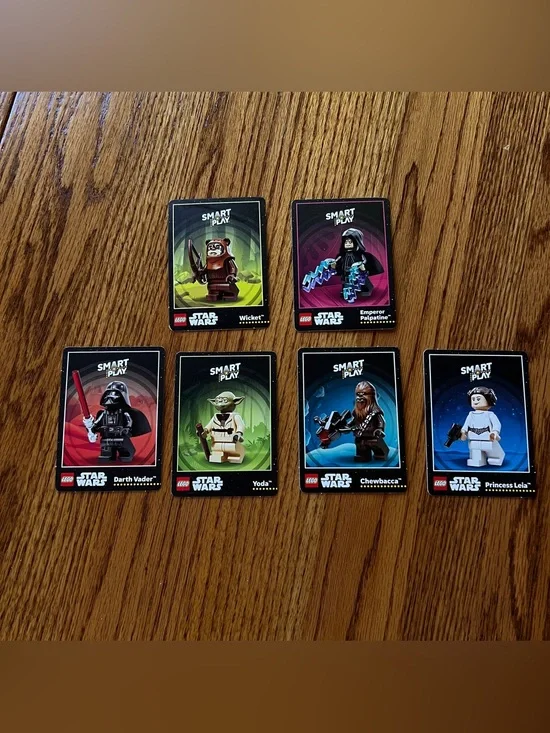 LEGO Star Wars Smart Play 6 Trading Cards Set Chewbacca, Leia, Yoda, Darth Vader