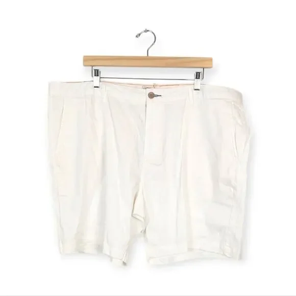 NWT Faherty White Cotton Linen Blend Tradewinds 7.5
