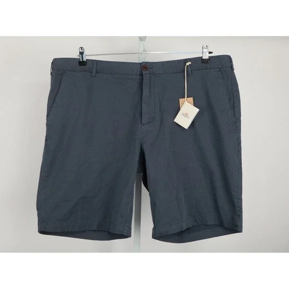 Faherty Stretch Chino Short Mens 42 Navy Blue Garment Dyed MBC0017NVY NEW