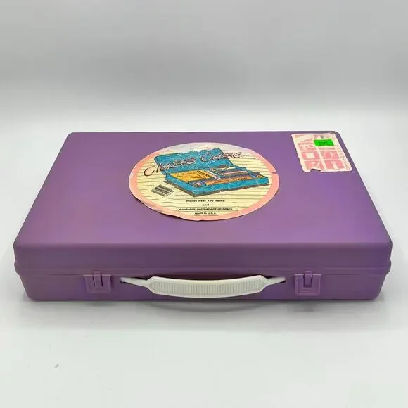 Vintage 1987 Class Case Divided Pencil School Supplies Plastic Case Made in USA