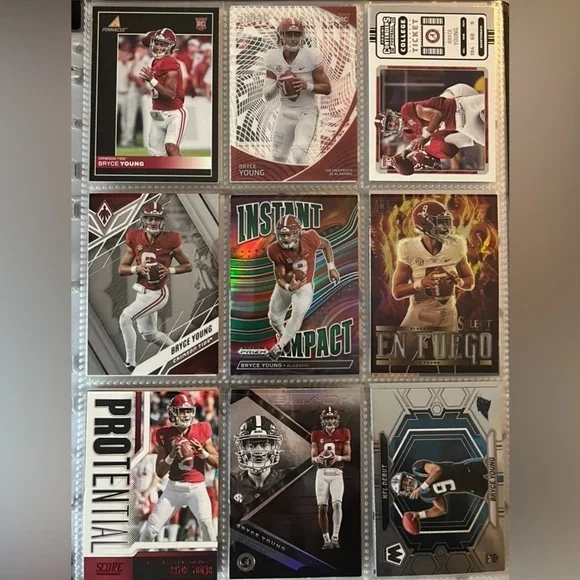 Bryce Young 🏈 “2023” NFL Football RC Rookie/Draft Pick Cards Collection/LOT of 9