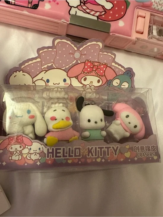 My Melody Sanrio Stationery Bundle Pencil Case Notebook Erasers Pen