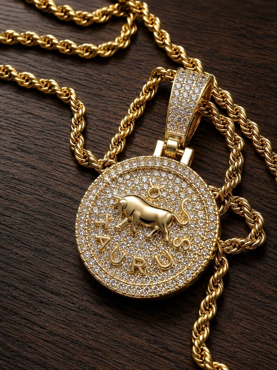 14K Gold Plated Stainless Steel Taurus Zodiac Necklace