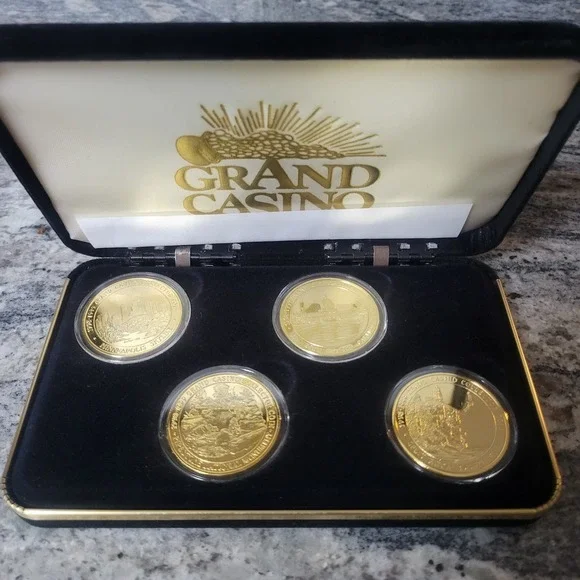 GRAND CASINO Mille Lacs & Hinckley 1998 4-coin set LANDMARK SERIES