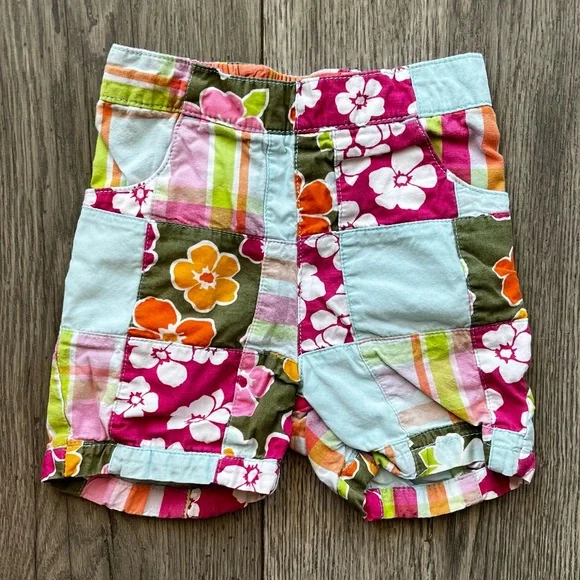Gymboree Baby Girl Hibiscus Plaid Shorts Size 6-12 Months