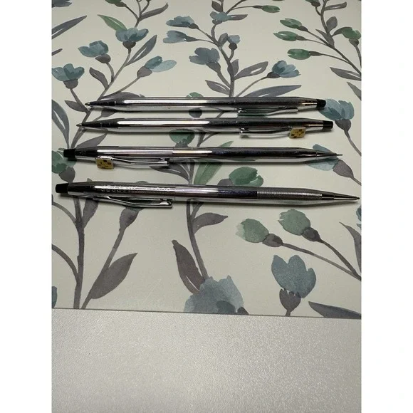 Lot of 4 Cross Pens Mechanical Pencils Chrome Scott Shaffer Engraved