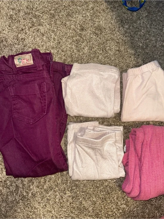 Gymboree Plum and Light Pink Girls Bottoms Set plus Pink Leggings