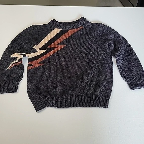 2018 GYMBOREE Baby Boy‎ Bolt Sweater Pullover Gray 18-24mo