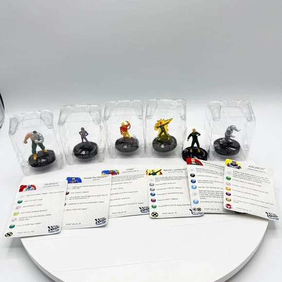 Heroclix X-Men Uncommon Mixed Lot with Cards Avalanche‎ Pyro Colossus Summers