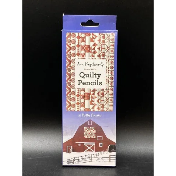 Ann Hazelwood's Red & White Quilty Pencils 10 Quilt Pattern #2 HB Graphite