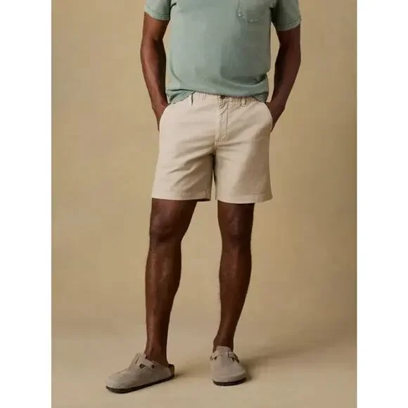 Faherty Reserve Chino Shorts y2K cotton Stone Stone Sz 34 A006585