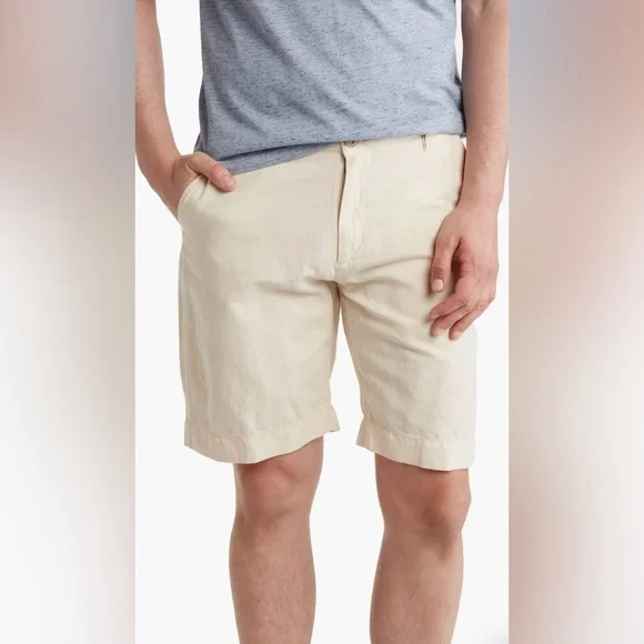 Faherty Men’s Linen Shorts Size 40 Cream Color NWT
