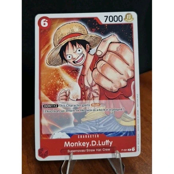 One Piece Monkey D. Luffy Promo P-001 post - errata revision Straw Hat Crew RARE