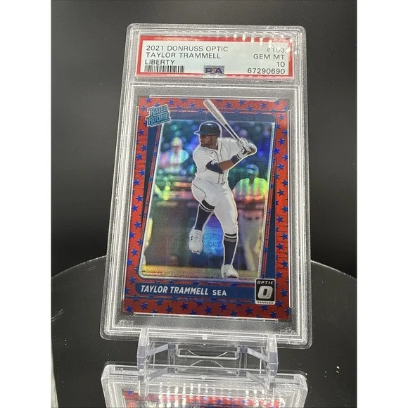 2021 Donruss Optic Liberty - Taylor Trammell #103 - SSP /45 PSA 10 Mariners