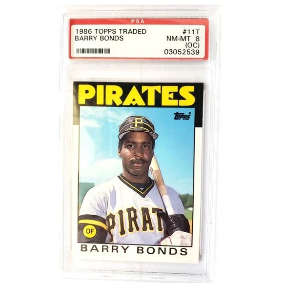 1986 Topps Traded Barry Bonds Rookie Card Graded PSA 8 NM-MT #11T New Card