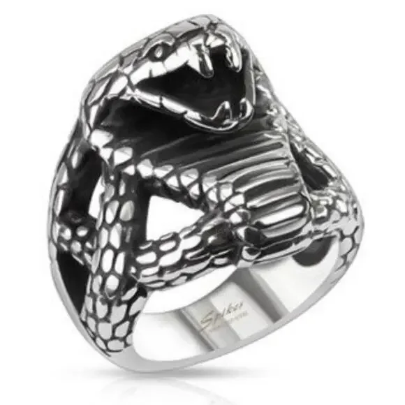 New stainless steel cobra ring‎ size 13