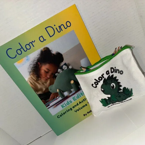 Green Color a Dino Zippered Pencil Pouch