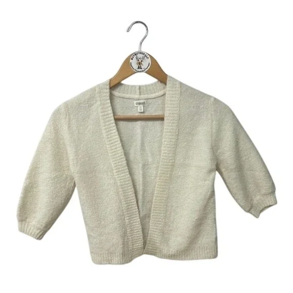 Gymboree Cream Textured Knit Cropped Cardigan Sweater‎ 4T 5T 6 Girls