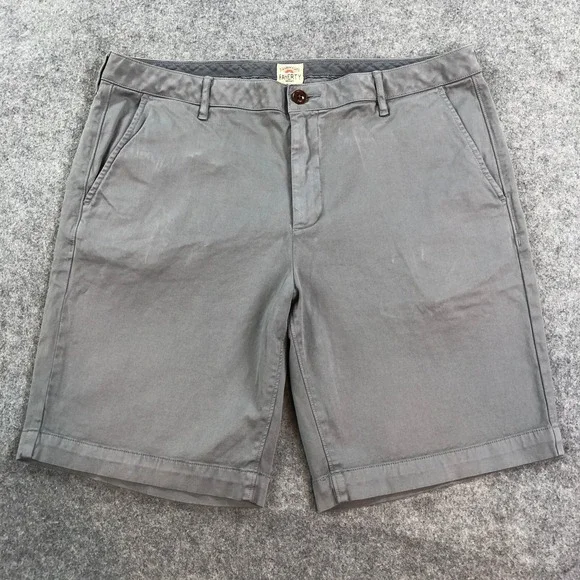 Faherty Mens Chino Shorts 35 Gray Stretch Coastal Casual Pima Cotton Organic