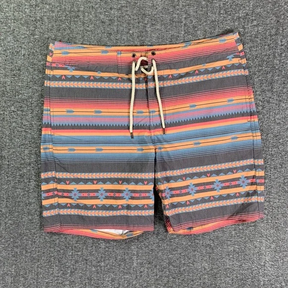Faherty Board Shorts Men 34 Southwestern Aztec Navajo Swim Beach Casual