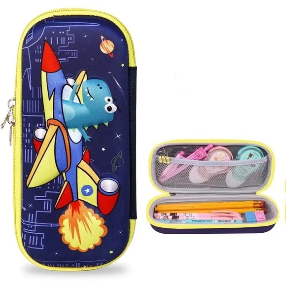 Large Capacity 3D EVA Cute Cartoon Zipped Pencil Case