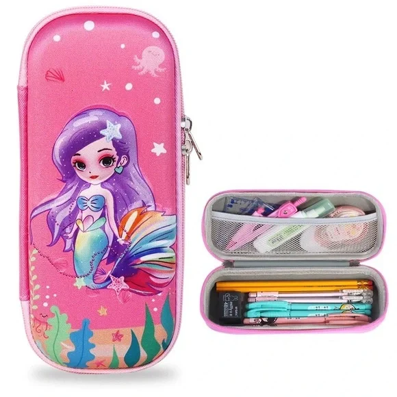 Large Capacity 3D EVA Cute Cartoon Zipped Pencil Case