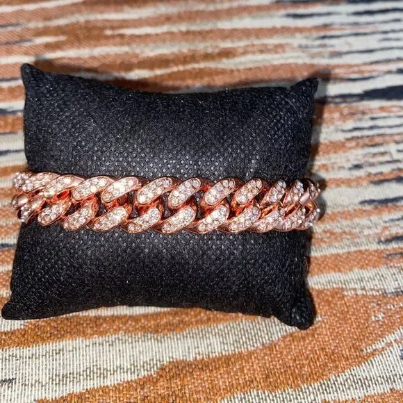 Men’s Cuban link Rose Gold Diamond Bracelet