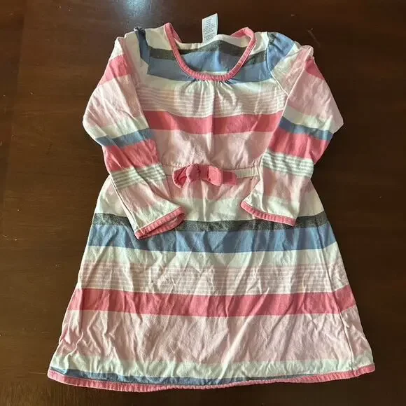 Gymboree Girls 3T‎ Pink purple striped cotton dress
