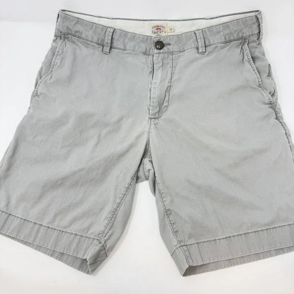 Faherty Brand All‎ Day Shorts Mens 32 Organic Cotton Tencel Stretch Chino FLAW
