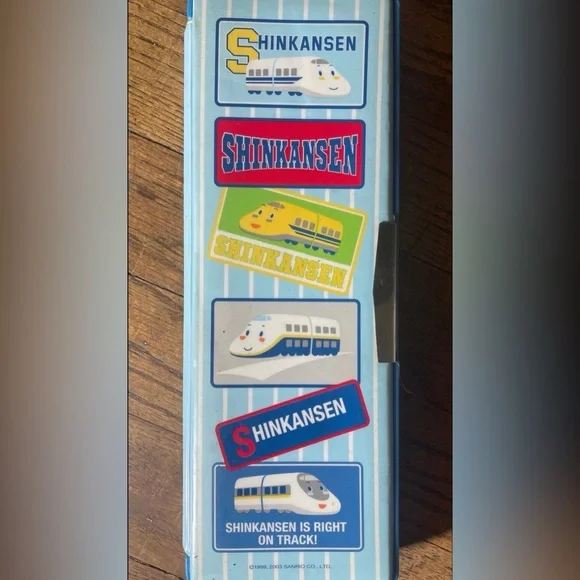 Vintage Sanrio Shinkansen Train Pencil Box Blue