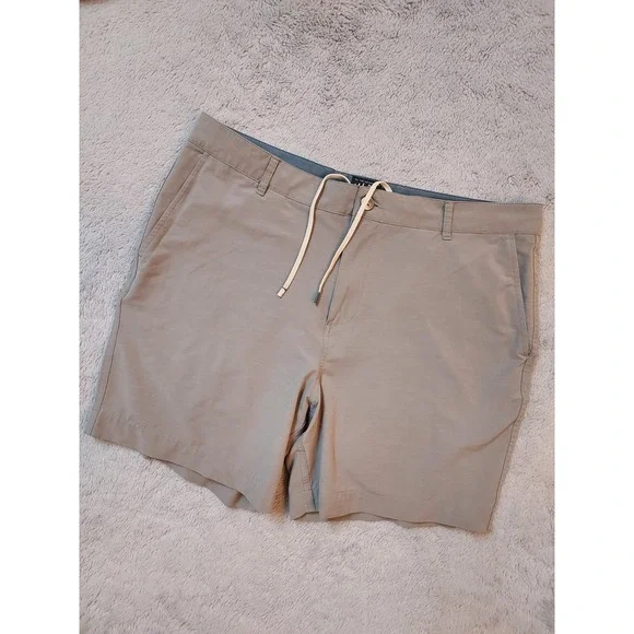 Faherty All Day Shorts Mens 36 Chino Casual Preppy Drawstring Beach Outdoor Gray