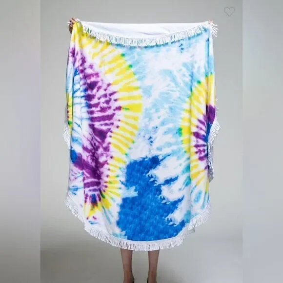 Ocean Round Beach Towel- Tie-Dye