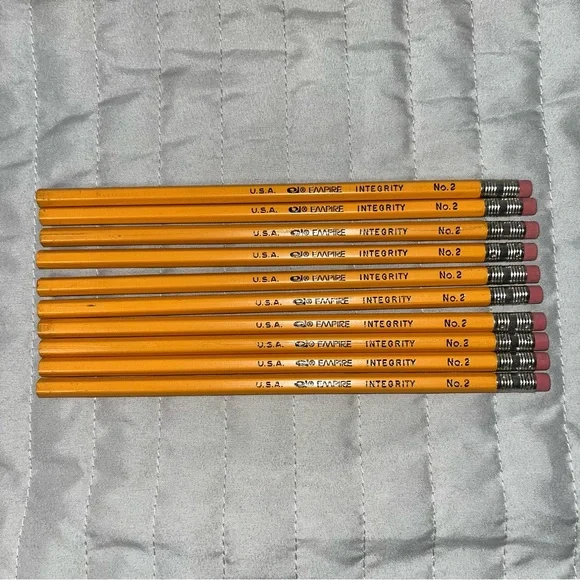 VTG Lot of 10 - #2 Empire Quality Lead Pencils Unsharpened Made in USA 1977 NOS