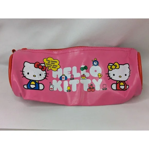 Sanrio Hello Kitty Pencil Case Pink‎ 2012 Rainbow